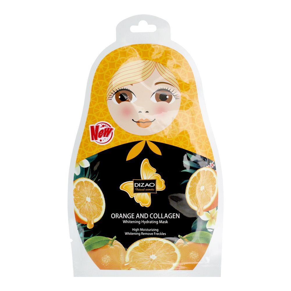 Dizao Orange And Collagen Whitening Hydrating Face Mask, 30ml