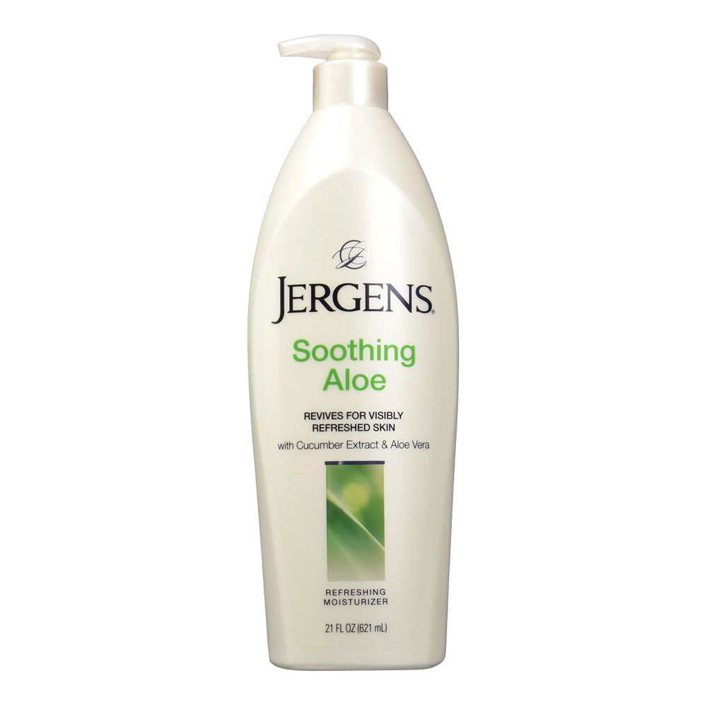 Jergens Soothing Aloe Refreshing Moisturizer, Cucumber Extract & Aloe Vera, Pump, 621ml