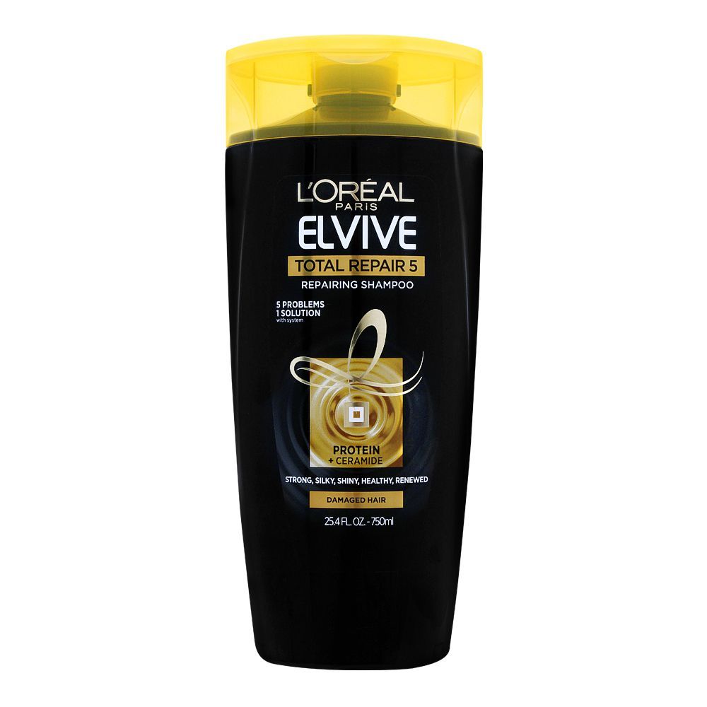 L'Oreal Paris Elvive Total Repair 5 Repairing Shampoo, Damaged Hair, Imported, 750ml