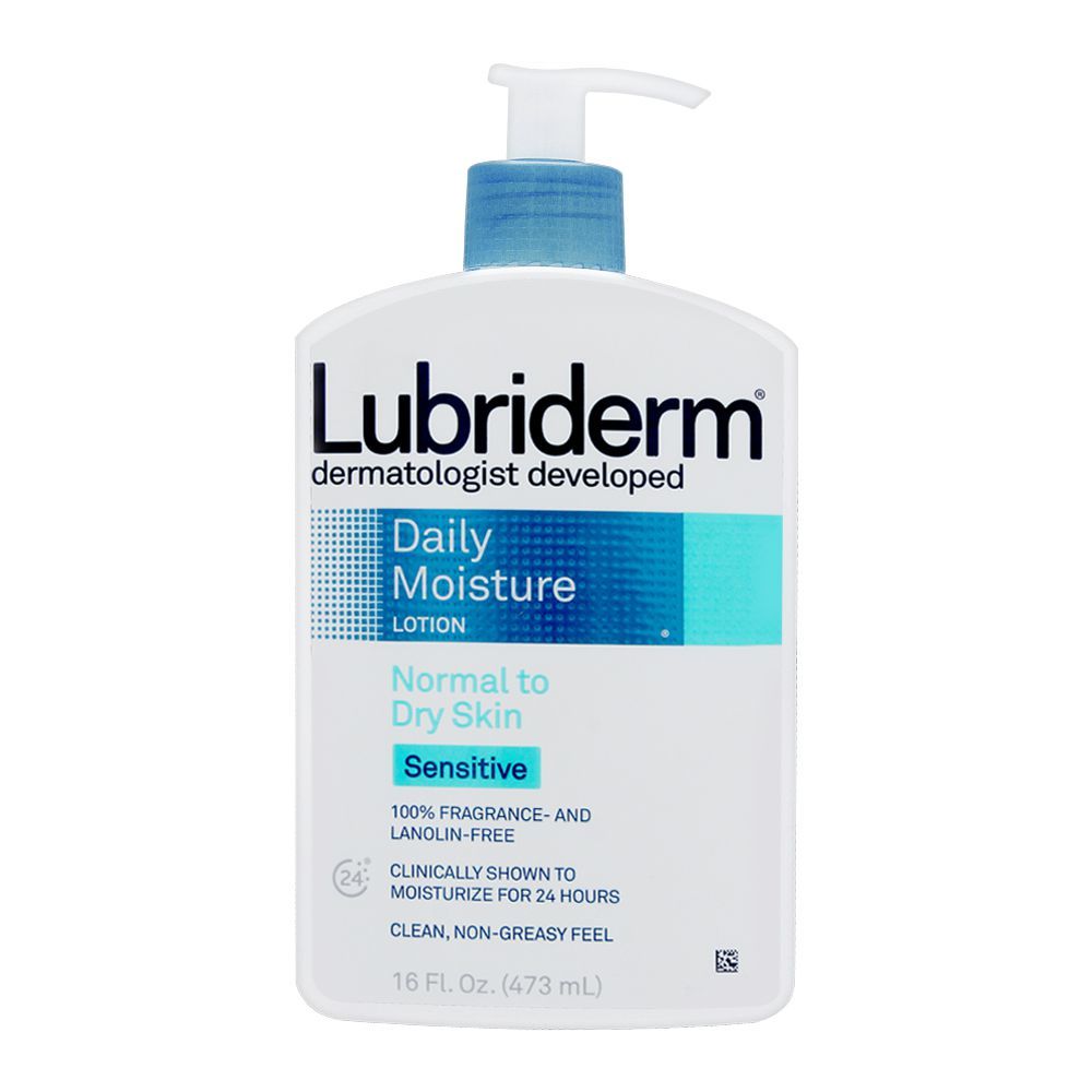 Lubriderm Daily Moisture Normal To Dry Skin Sensitive Lotion, 473ml