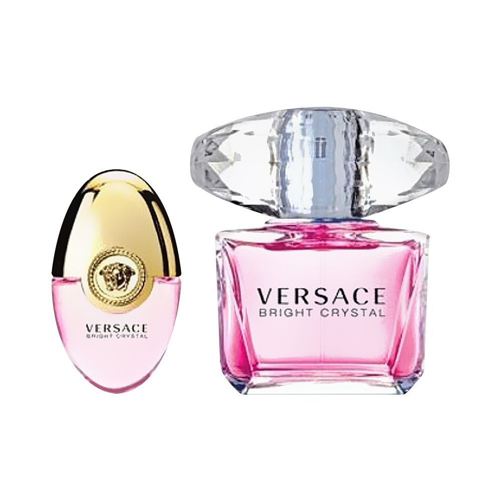 Versace Bright Crystal Perfume Set, For Women, EDT 90ml + EDT 10ml + Pouch