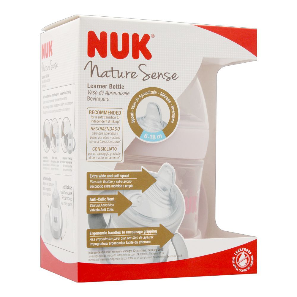 Nuk Nature Sense Silicone Learner Feeding Bottle, 6-18m, 150ml, 10743763