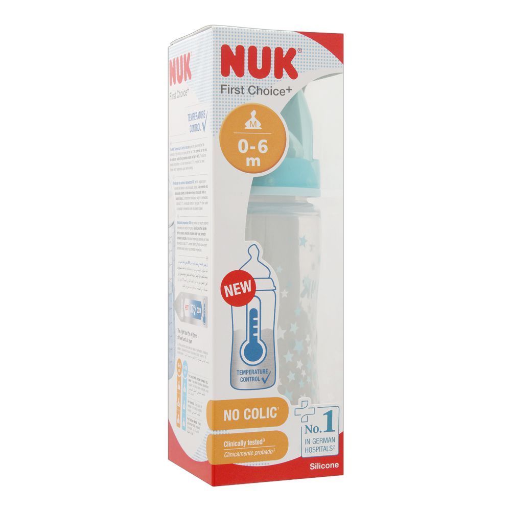 Nuk First Choice+ No Colic Feeding Bottle, 0-6m, 300ml, Stars Design, 10741926