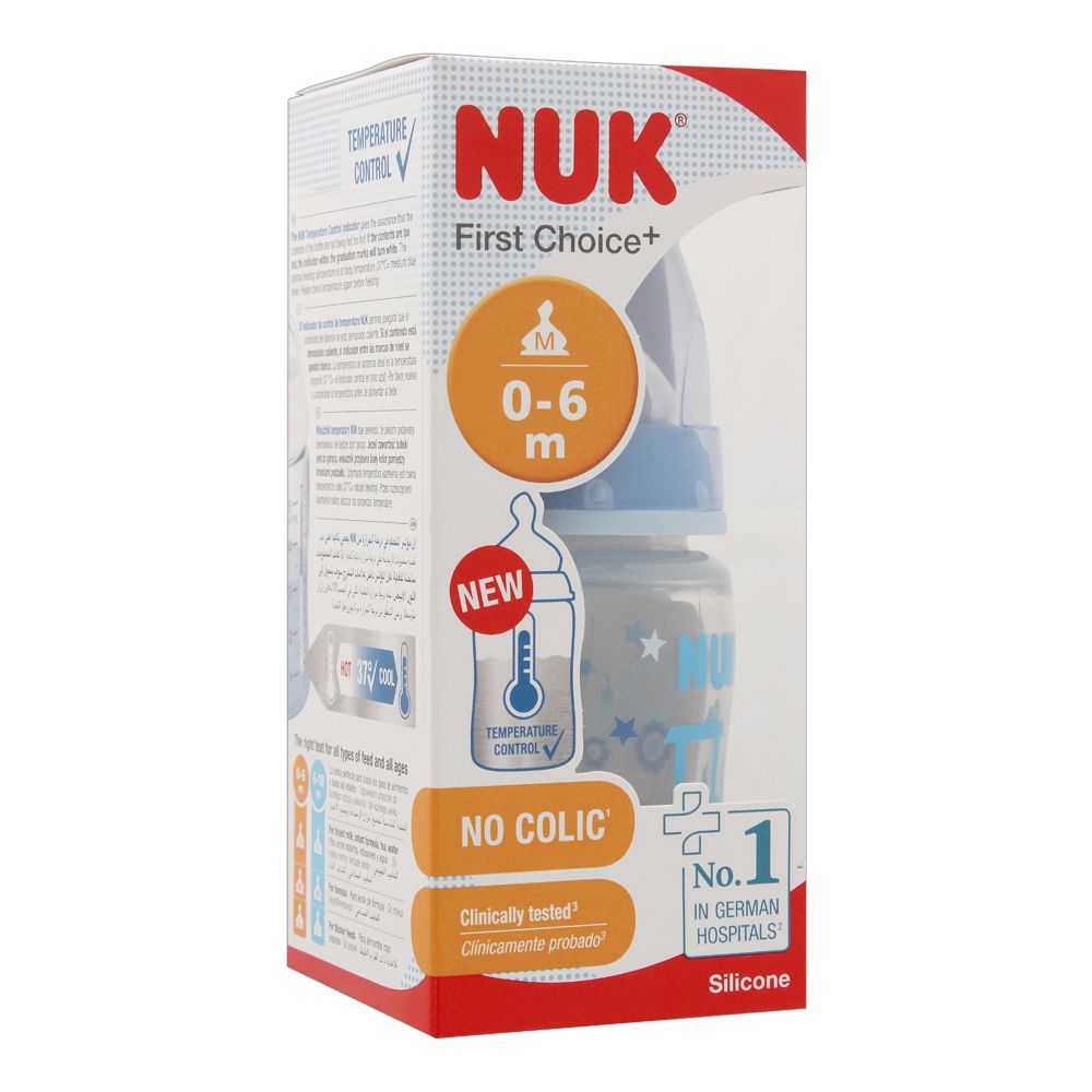 Nuk First Choice+ No Colic Feeding Bottle, 0-6m, 150ml, Stars Design, 10743875