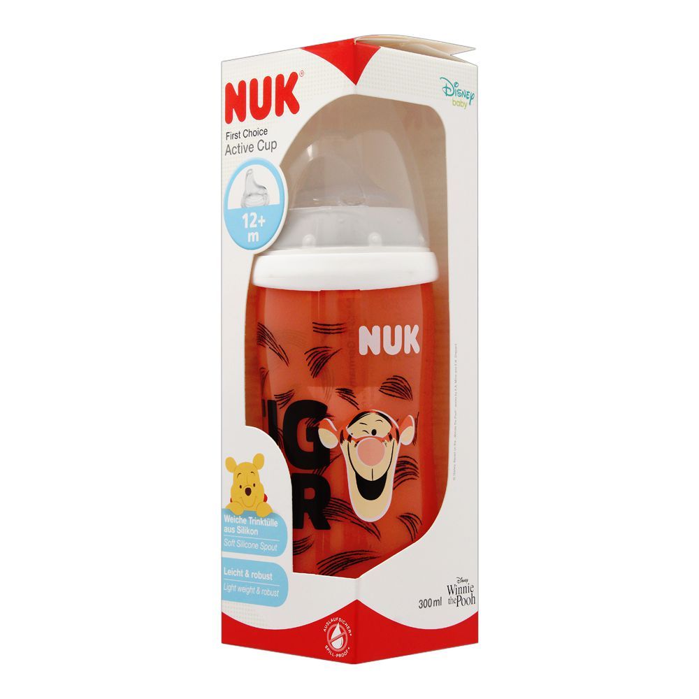 Nuk First Choice Disney Baby Winnie The Pooh Active Cup, Soft Silicone Spout, 12m+, 300ml, 10255414