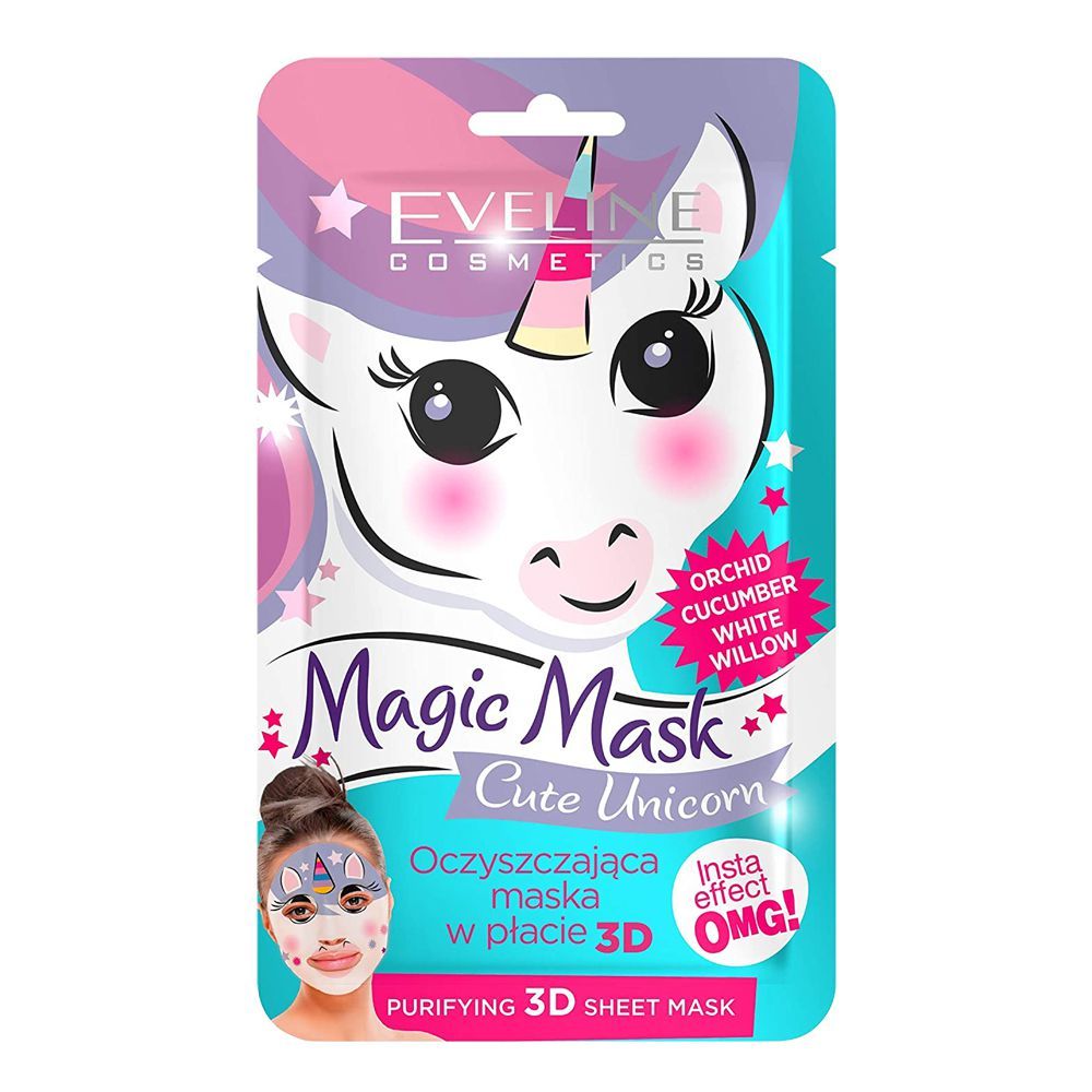 Eveline Cute Unicorn Orchid Cucumber Purifying 3D Magic Sheet Mask