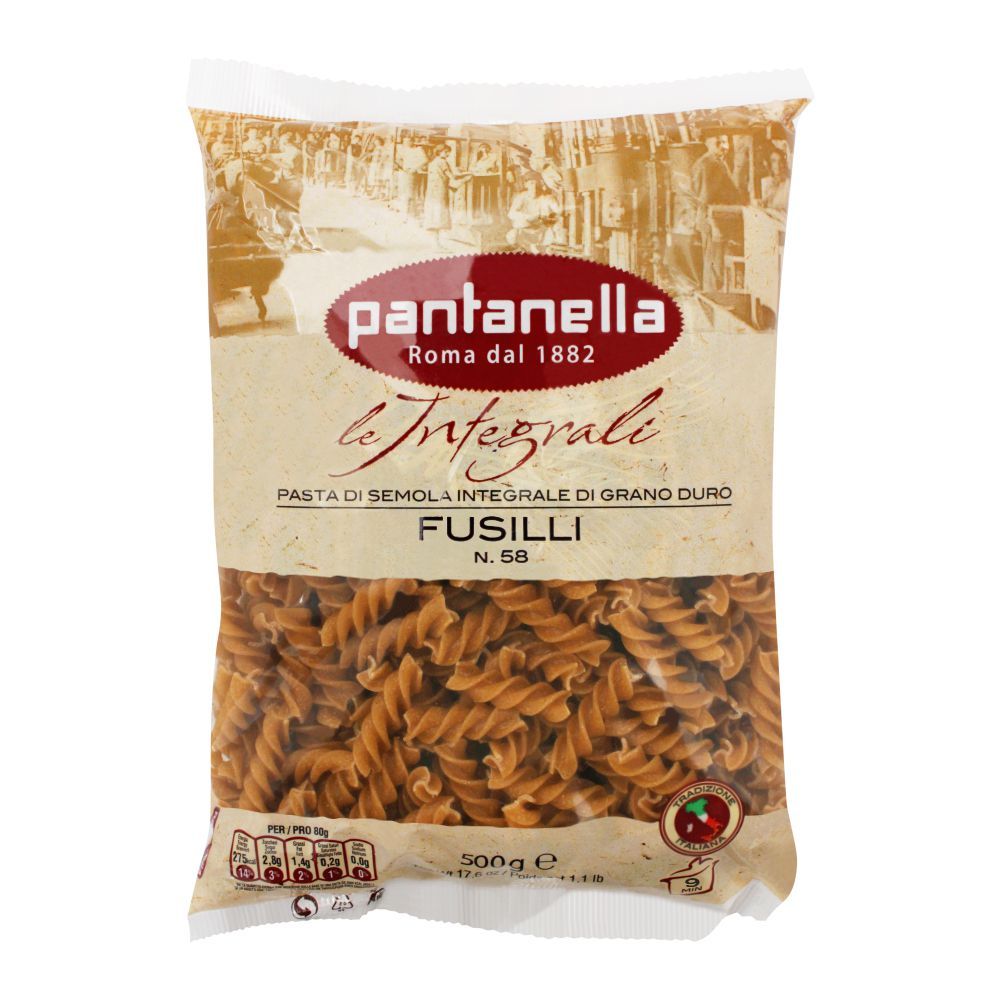 Pantanella Whole Wheat Pasta, Fusilli, No 58, 500g