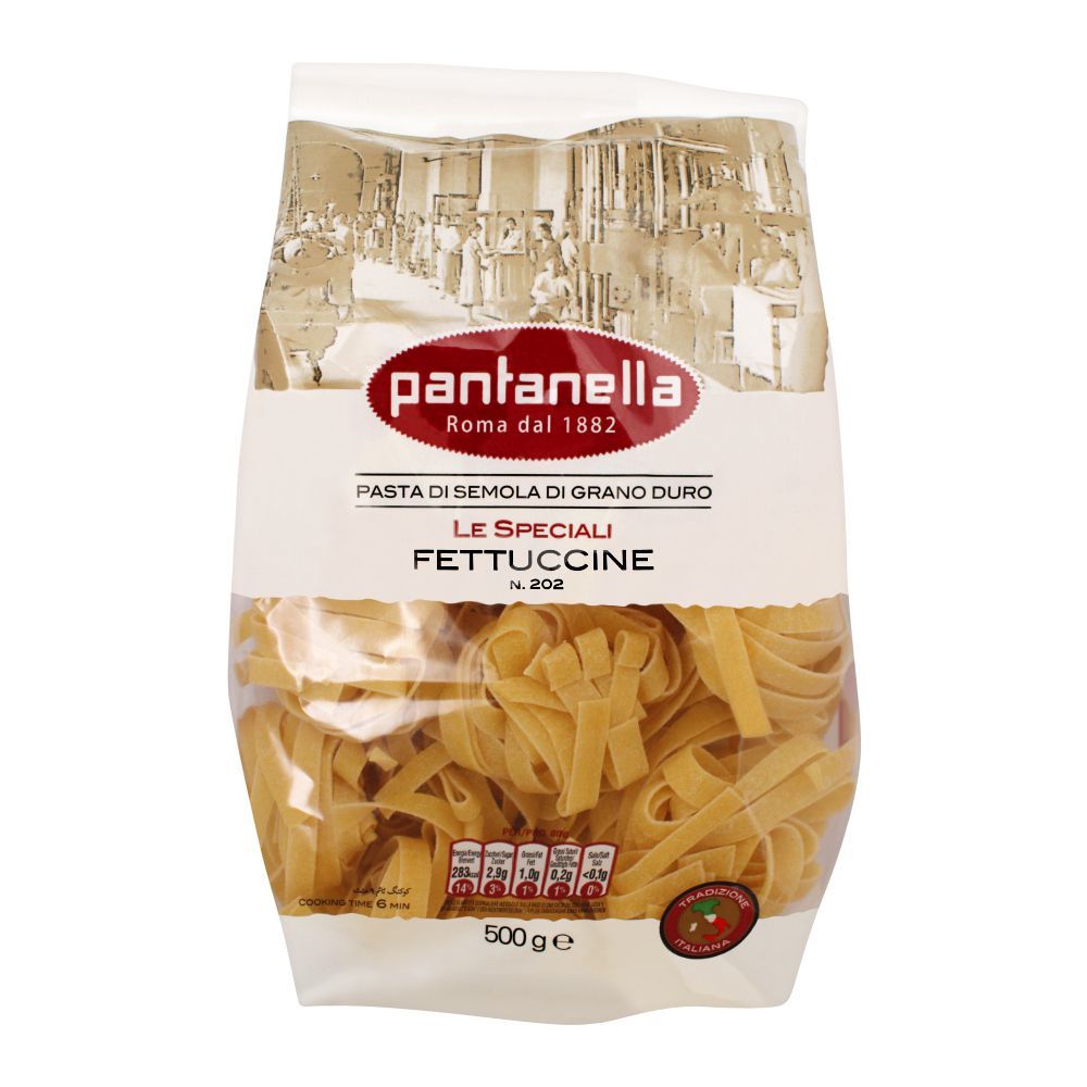 Pantanella Fettuccine Pasta, Round Shape, No. 202, 500g