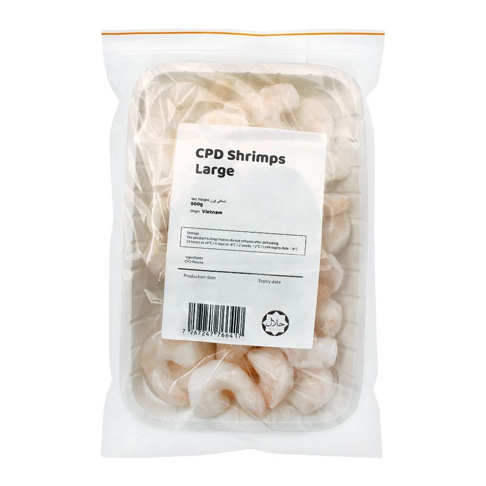 CPD Frozen Shrimps, Large, 500g