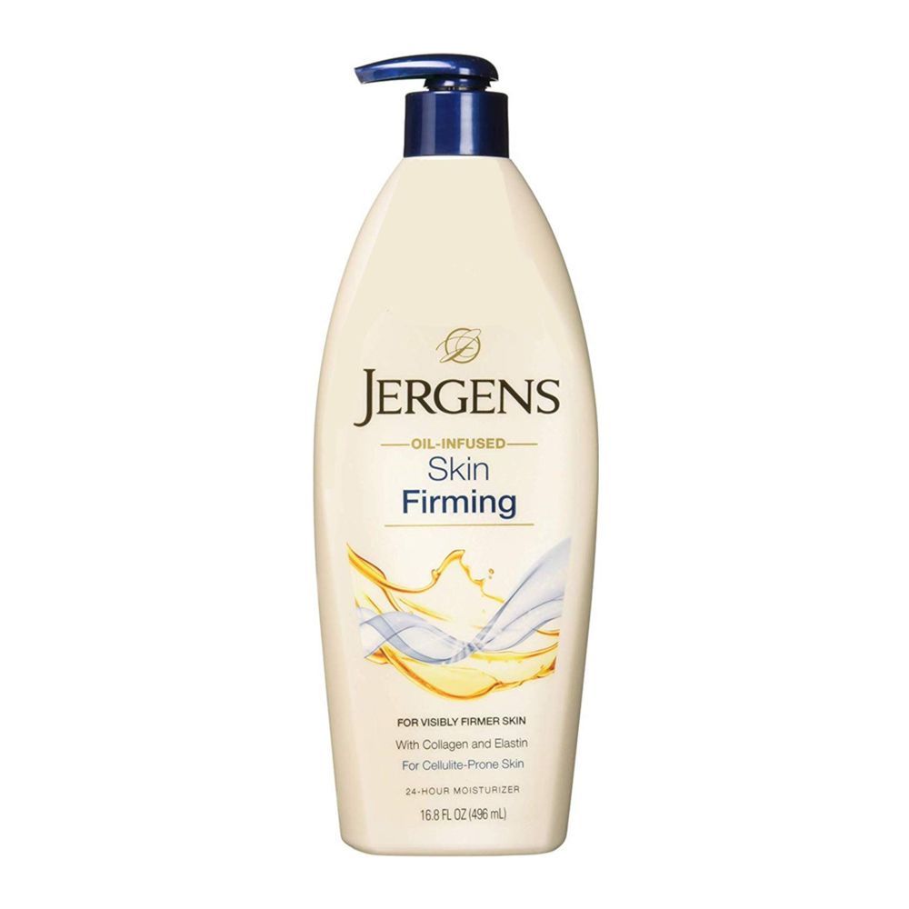 Jergens Oil-Infused Skin Firming 24-Hour Body Lotion, Pump, 496ml
