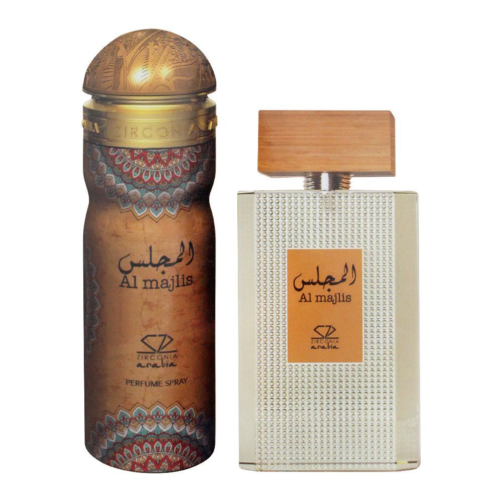 Zirconia Al Majlis Set EDP 100ml + Perfume Body Spray, For Men, 200ml