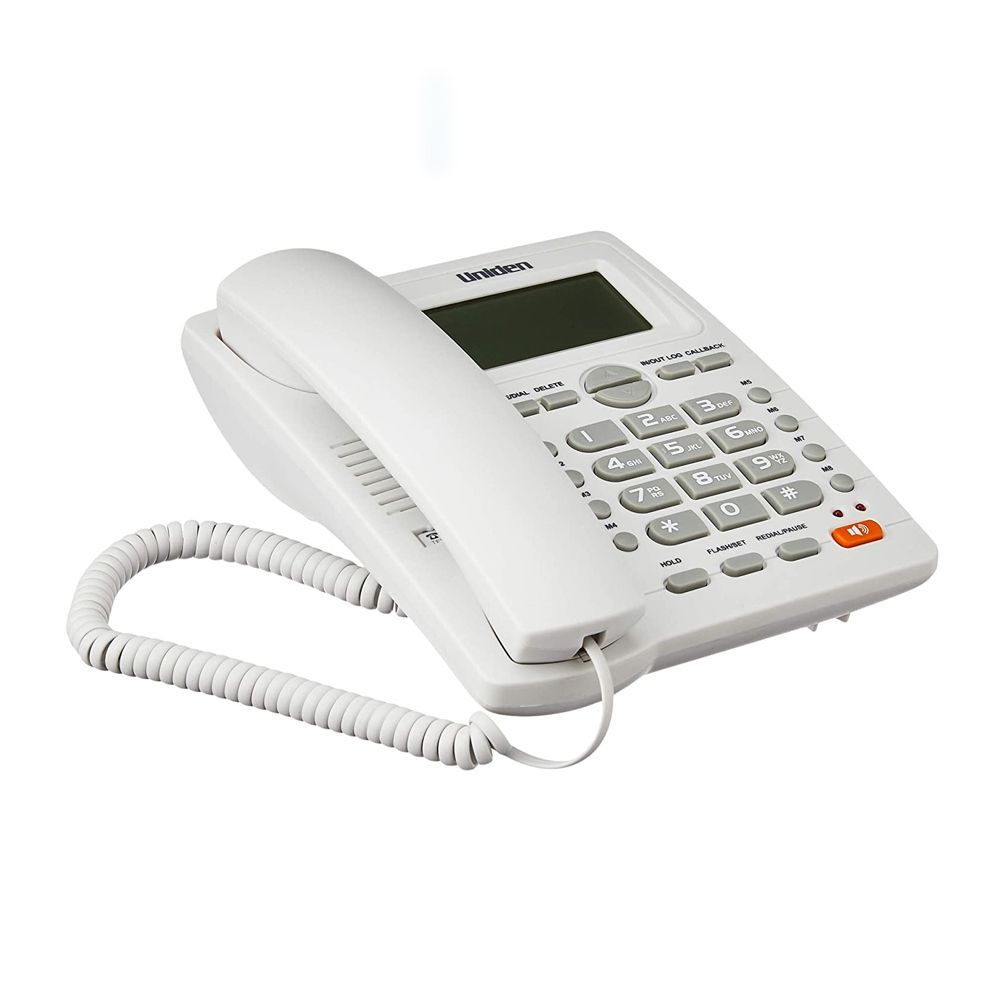 Uniden Basic Series Caller ID Landline Speakerphone, White, AS7412