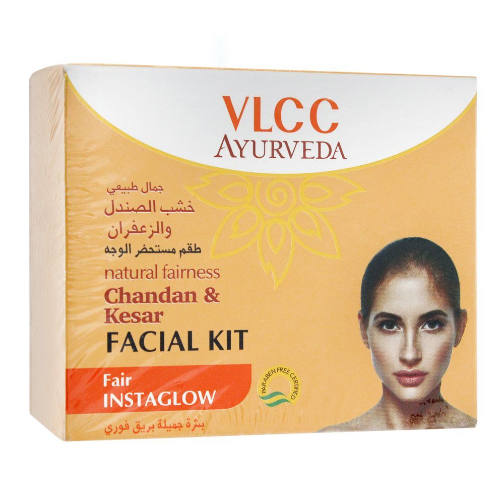 VLCC Ayurveda Fair Instaglow Chandan & Kesar Facial Kit, 50g