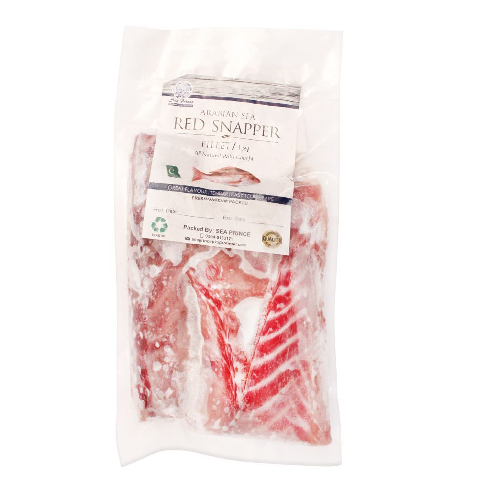 Sea Prince Frozen Fillet Red Snapper Fish, Vacuum Packed, 500g (Approx)