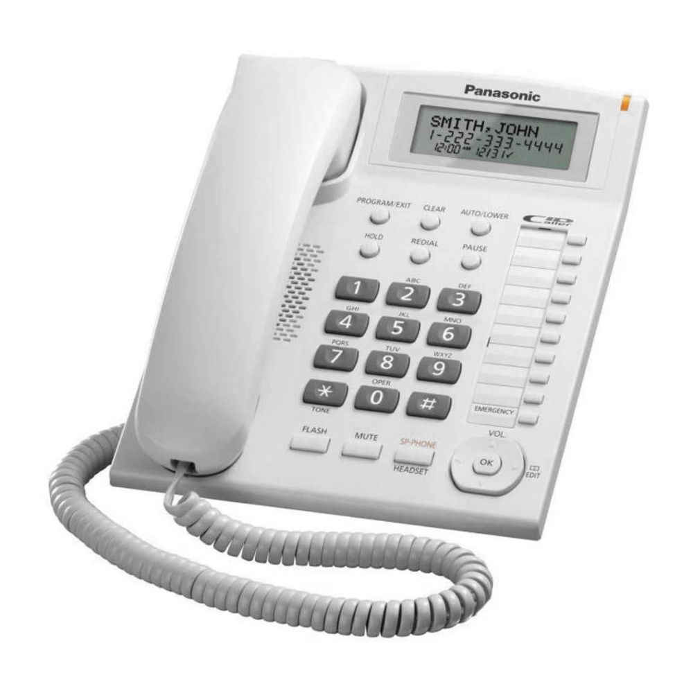 Panasonic Integrated Called ID Landline Telephone, White, KX-TS880MX
