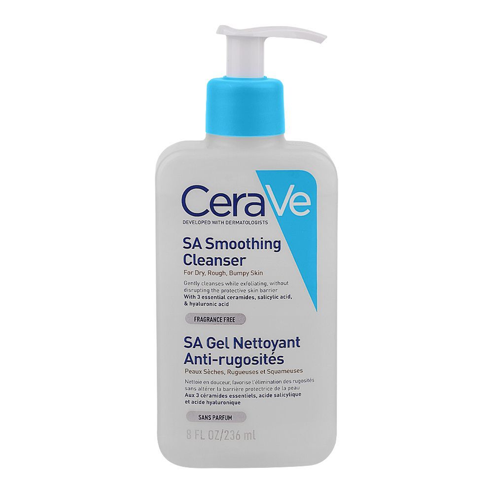 CeraVe Fragrance Free SA Smoothing Cleanser, For Dry, Rough & Bumpy Skin, 236ml