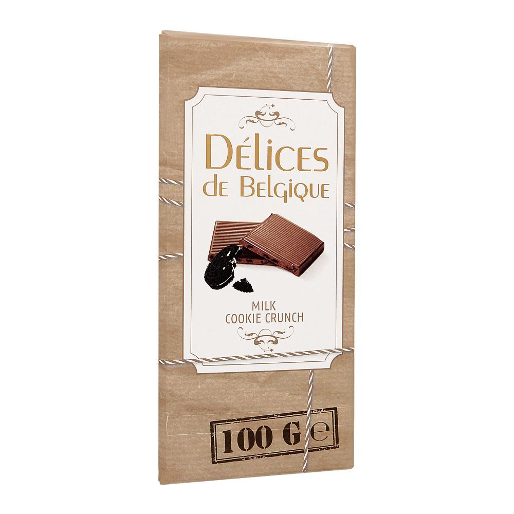 Delices De Belgique Milk Cookie Crunch Chocolate, 100g