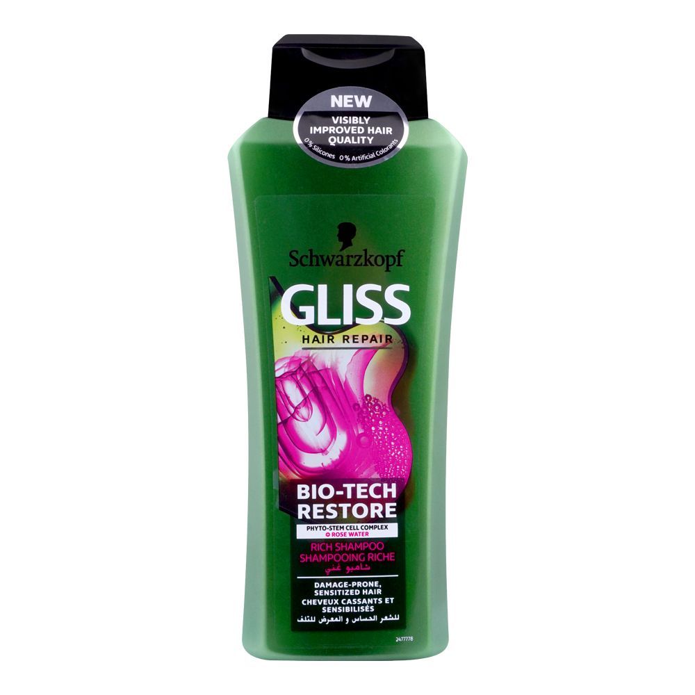 Schwarzkopf Gliss Hair Repair Bio-Tech Restore Rich Shampoo, 400ml