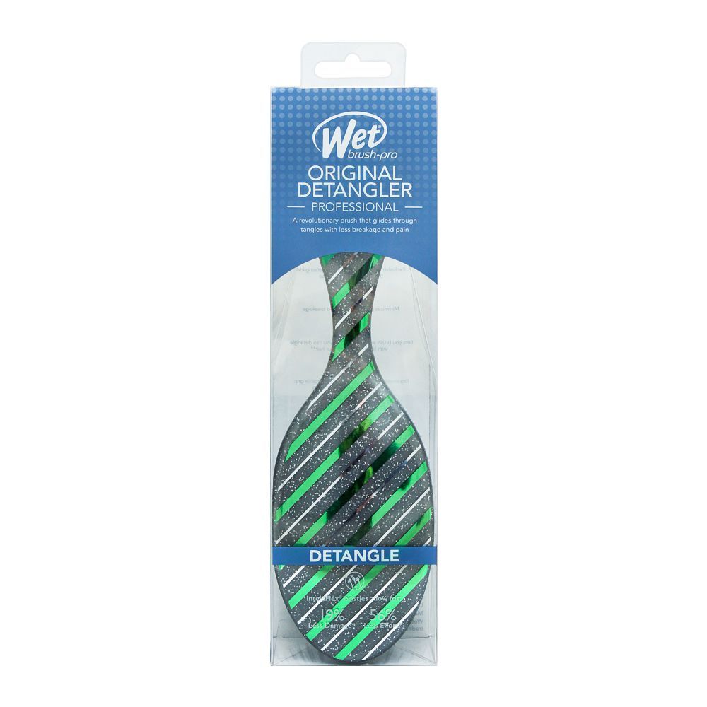 Wet Brush Pro Original Detangler Hair Brush, Green/Silver, BWP830HOLG