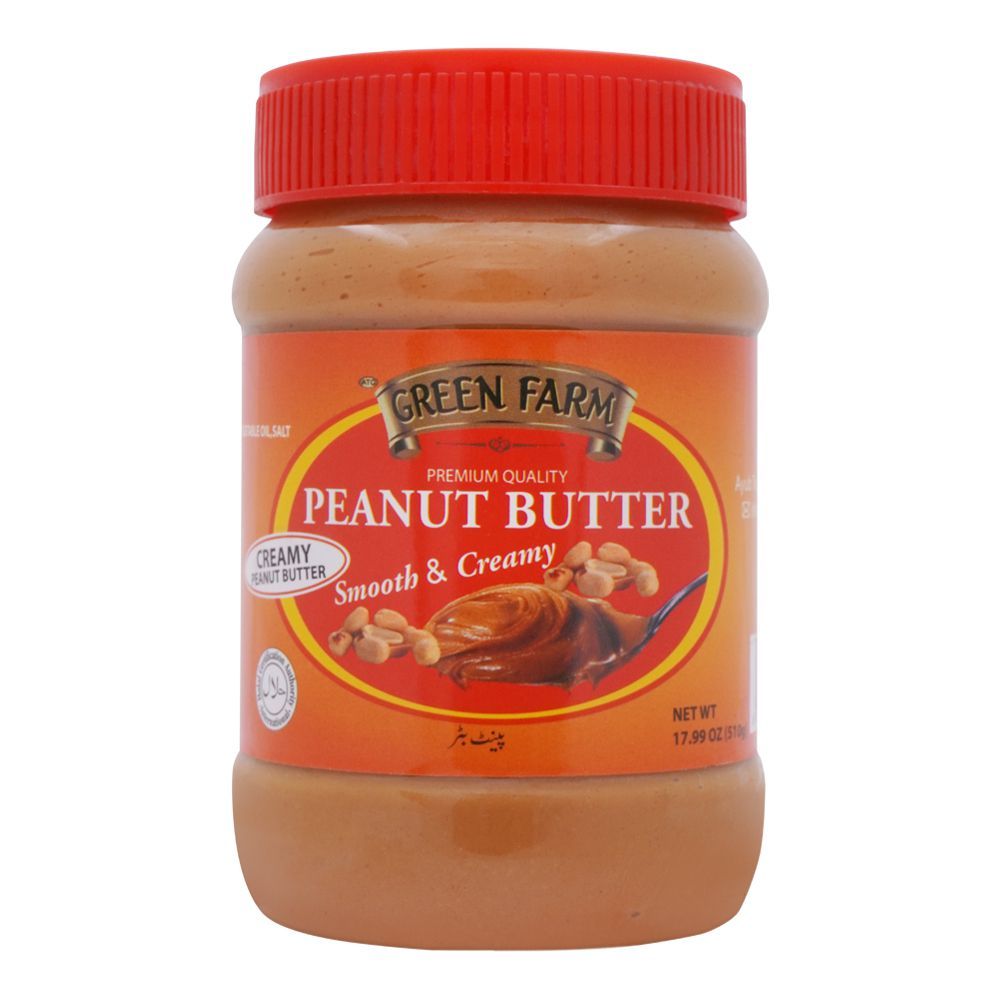 Green Farm Peanut Butter, Smooth & Creamy, 510g