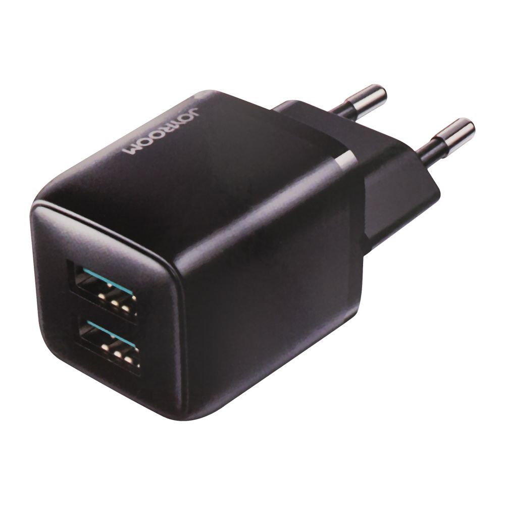 Joyroom USB Dual Port Fast Mini Wall Charger, Black, L-2A121