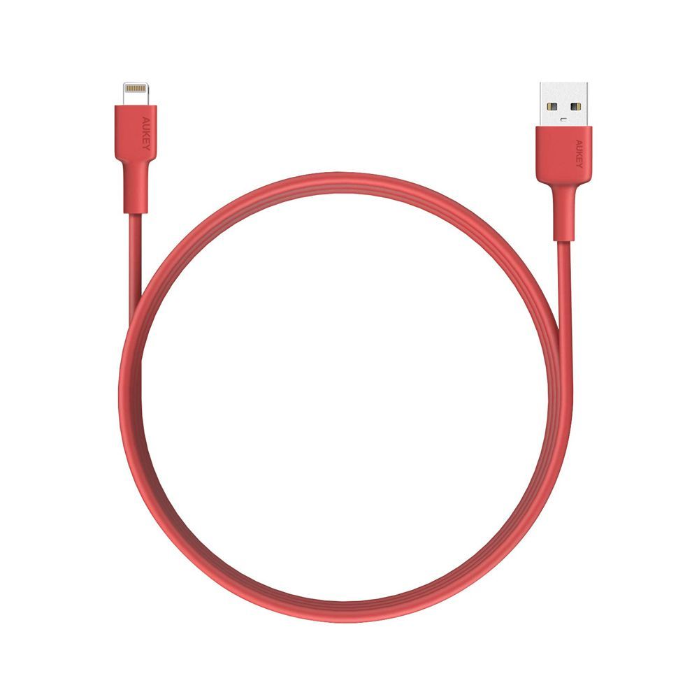 Aukey Sync & Charge iPhone Cable, 6.6ft, Red, CB-BAL2
