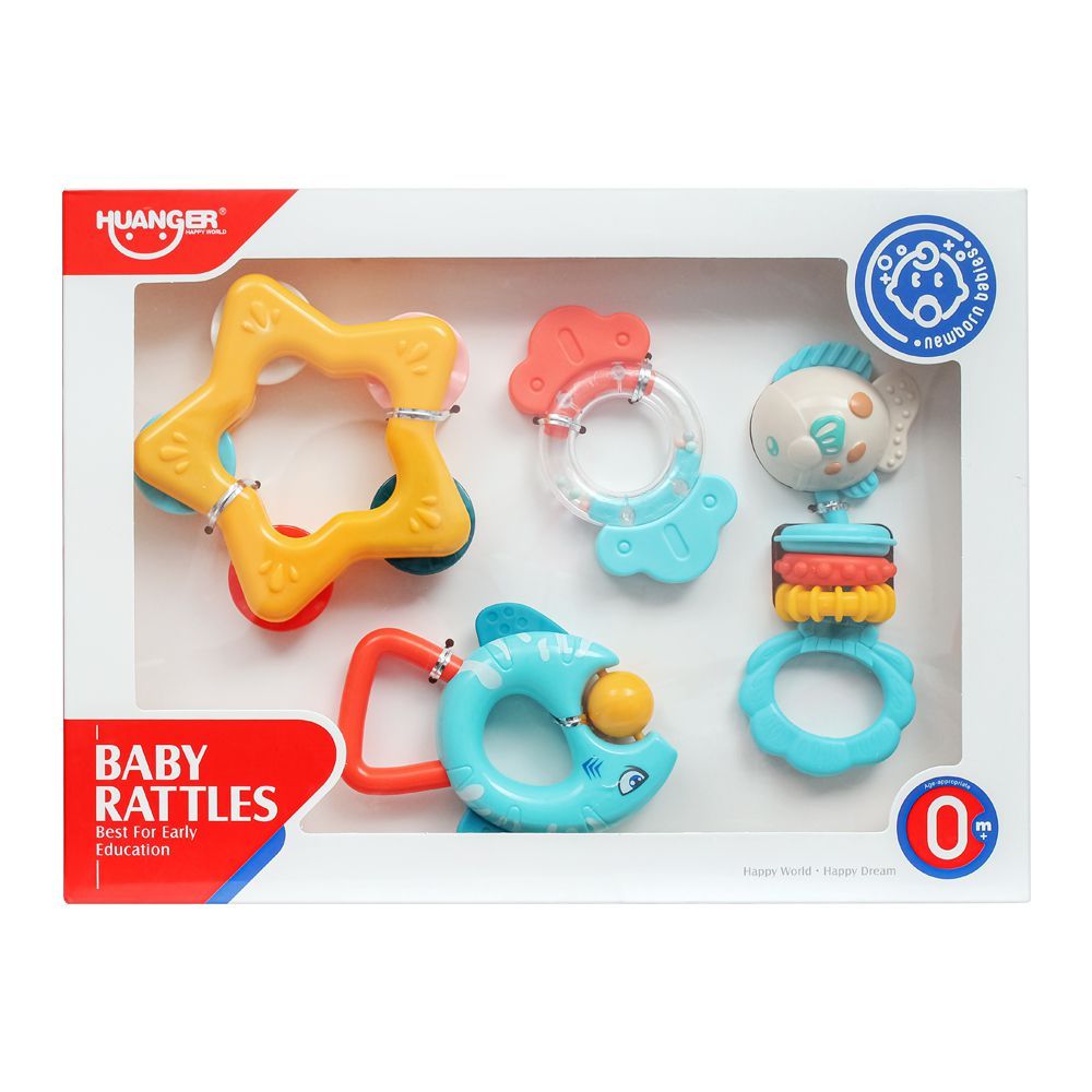 Huanger Baby Rattles, 4 Pieces, 0m+, HE0134