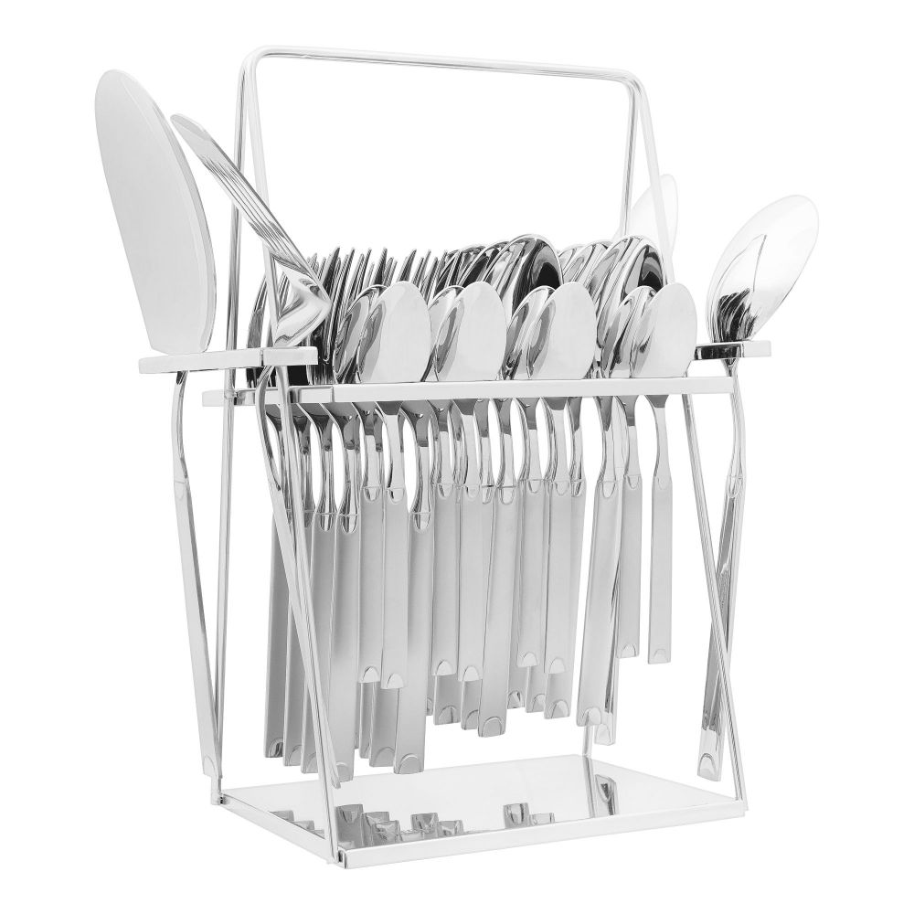 Elegant Half Dot Stainless Steel Cutlery Set, 28 Pieces, EE28SS-16