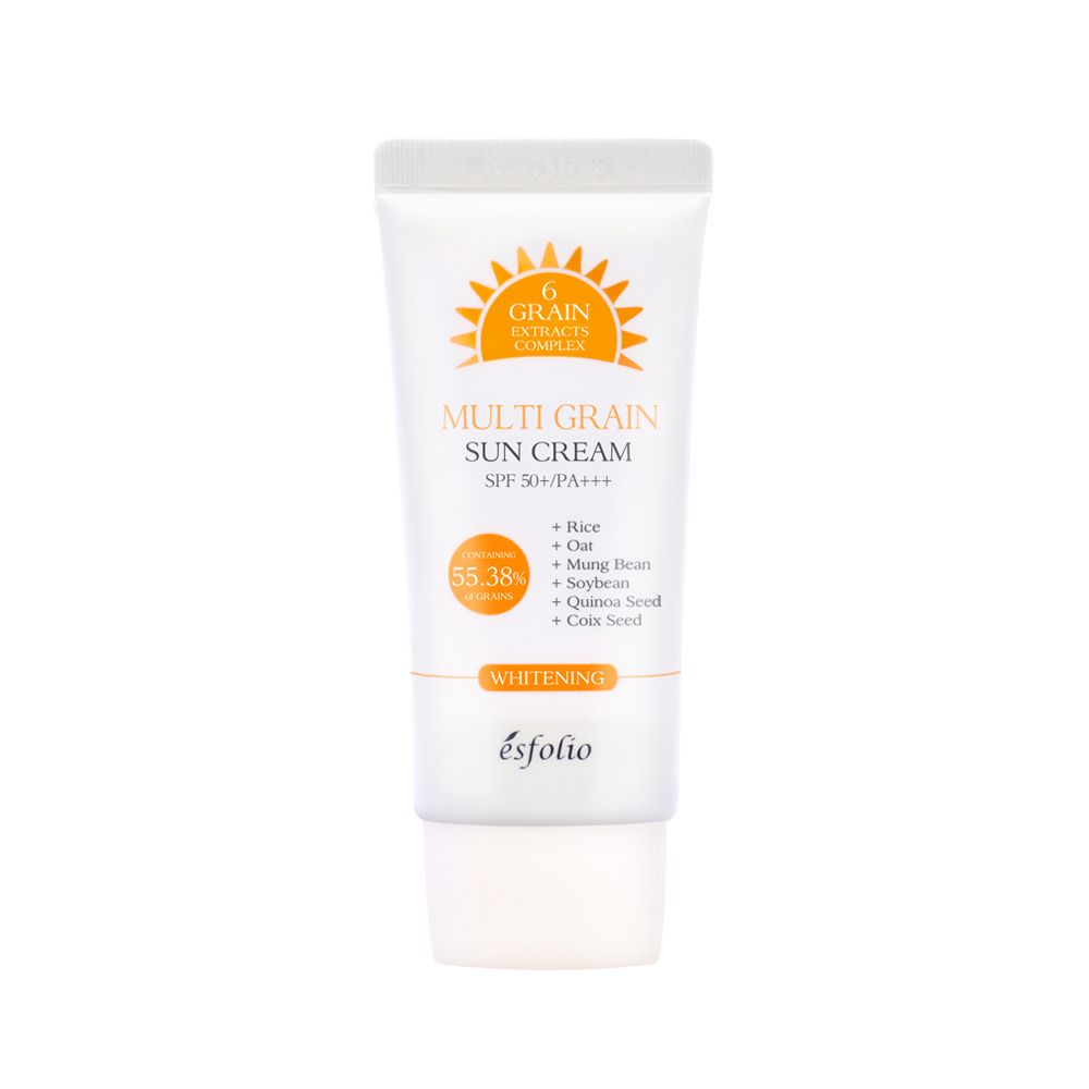 Esfolio Multi Grain Sun Cream, Whitening & Anti-Wrinkle, PA+++, SPF 50+, 50g