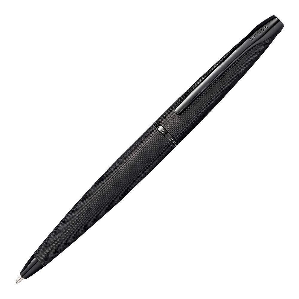 Cross ATX Brushed Black PVD Ballpoint Pen, With Etched Diamond Pattern, Black Medium Tip, 882-41