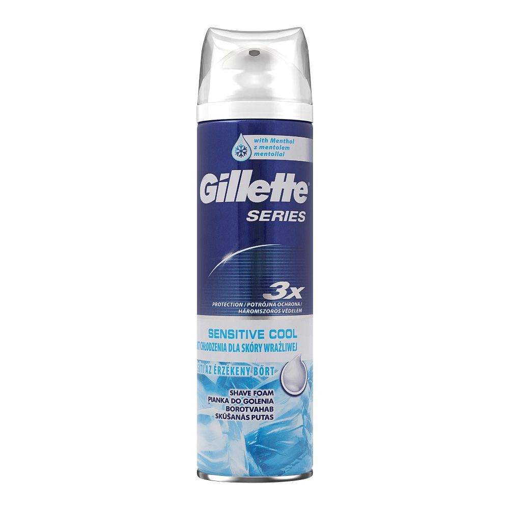Gillette Series 3X Sensitive Cool Shave Foam, 250ml
