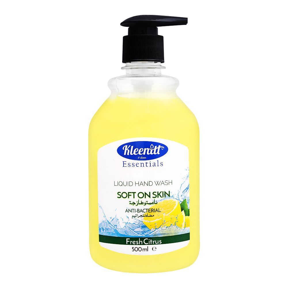 Kleenitt Essential Fresh Citrus Anti-Bacterial Liquid Hand Wash, 500ml