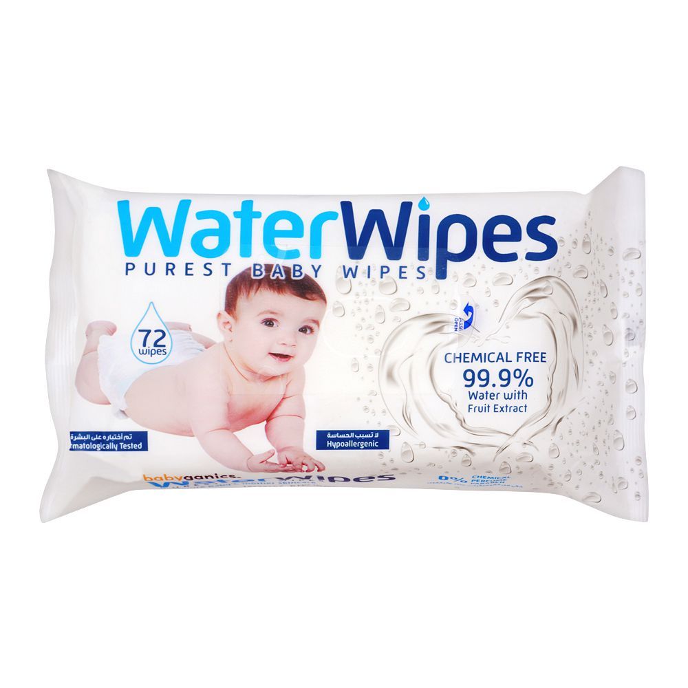 Baby Ganics 99.9% Purest Water Wipes, 72-Pack