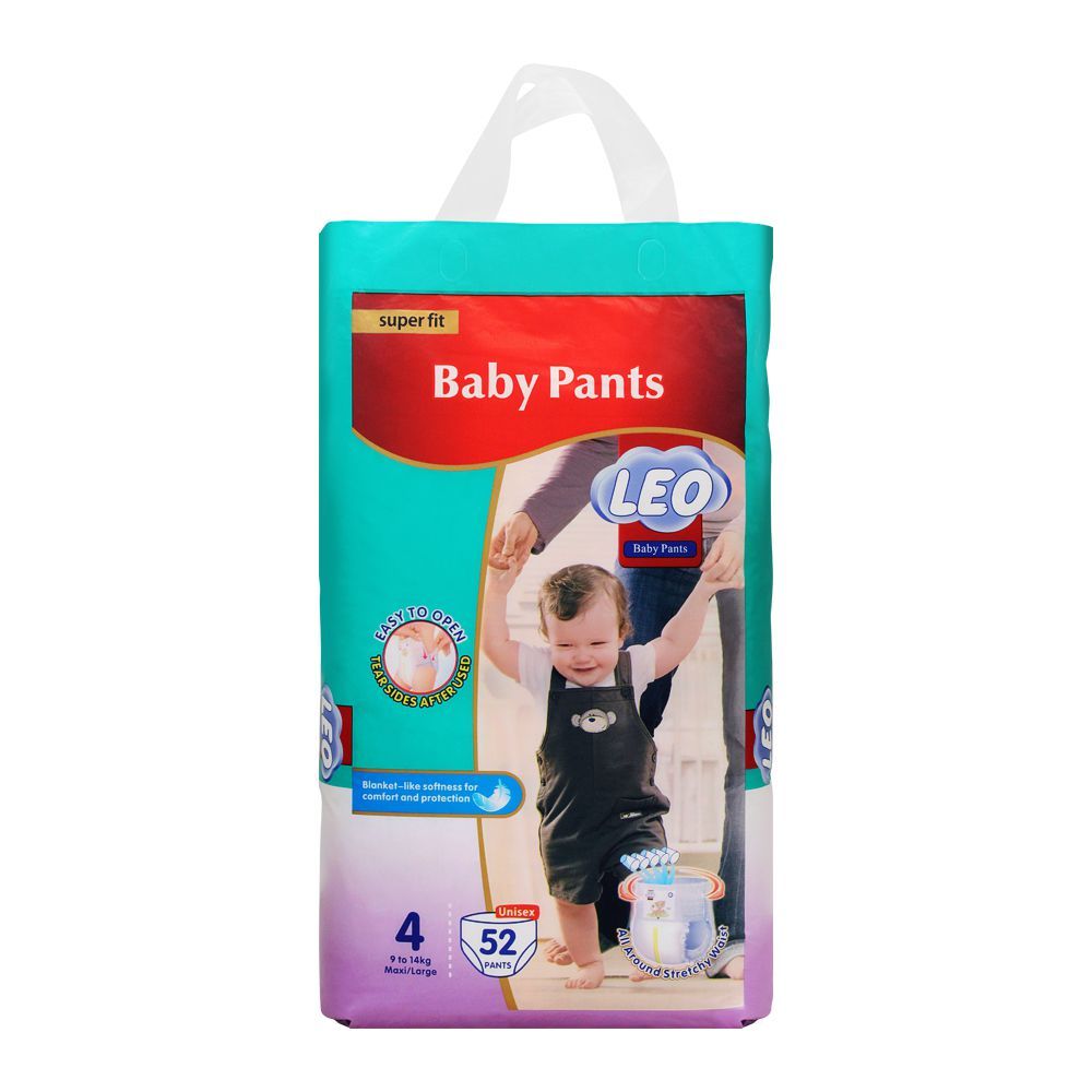 Leo Plus Super Fit Baby Pants Large No. 4, 9-14Kg, 52-Pack