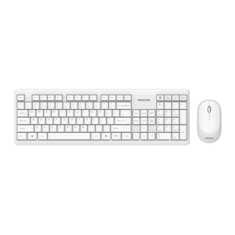 Philips Wireless Keyboard & Mouse Combo, White, C314