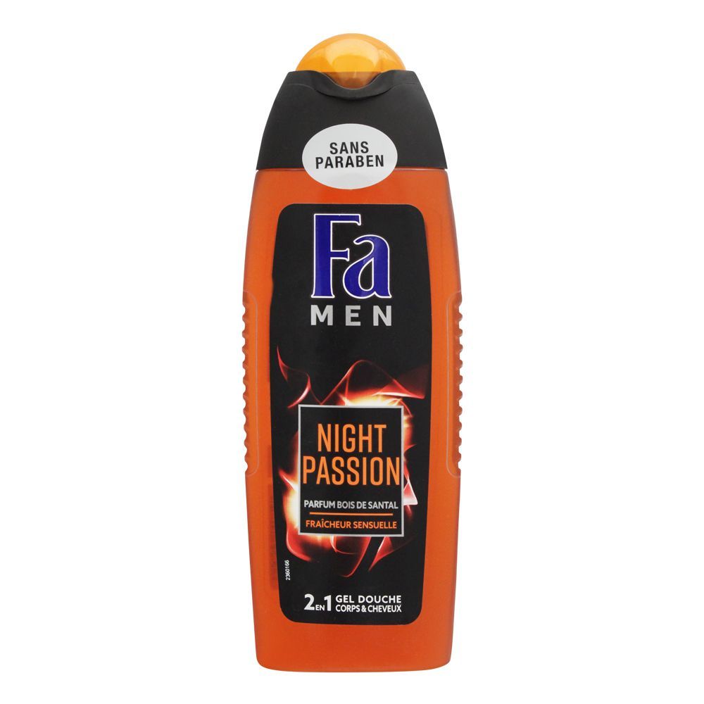 Fa Men Night Passion 2-In-1 Hair & Body Shower Gel, 250ml