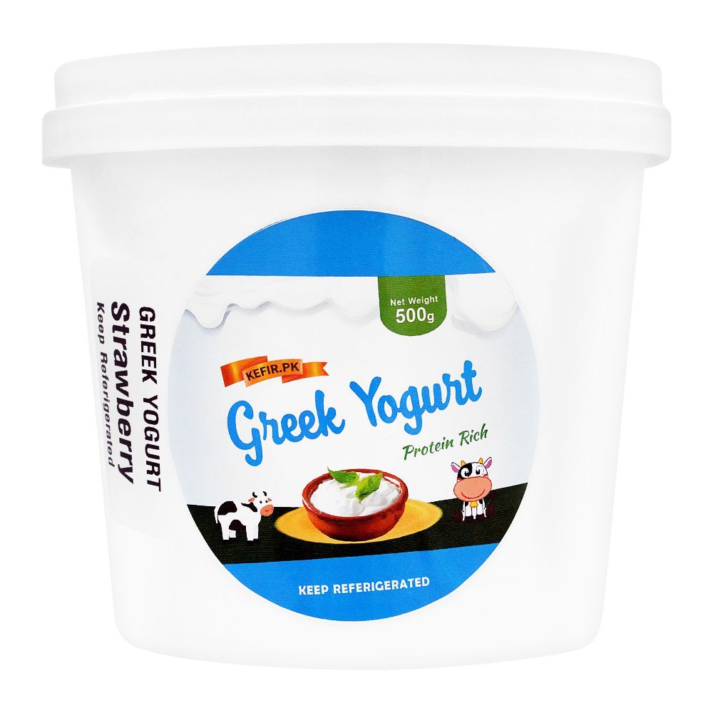 Kefir Greek Yogurt, Strawberry, 500g