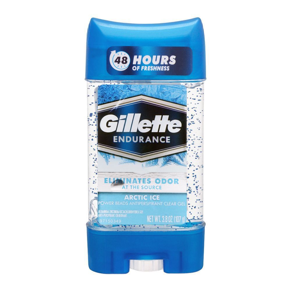 Gillette Endurance Eliminates Odor Arctic Ice Antiperspirant Clear Gel, For Men, 107g