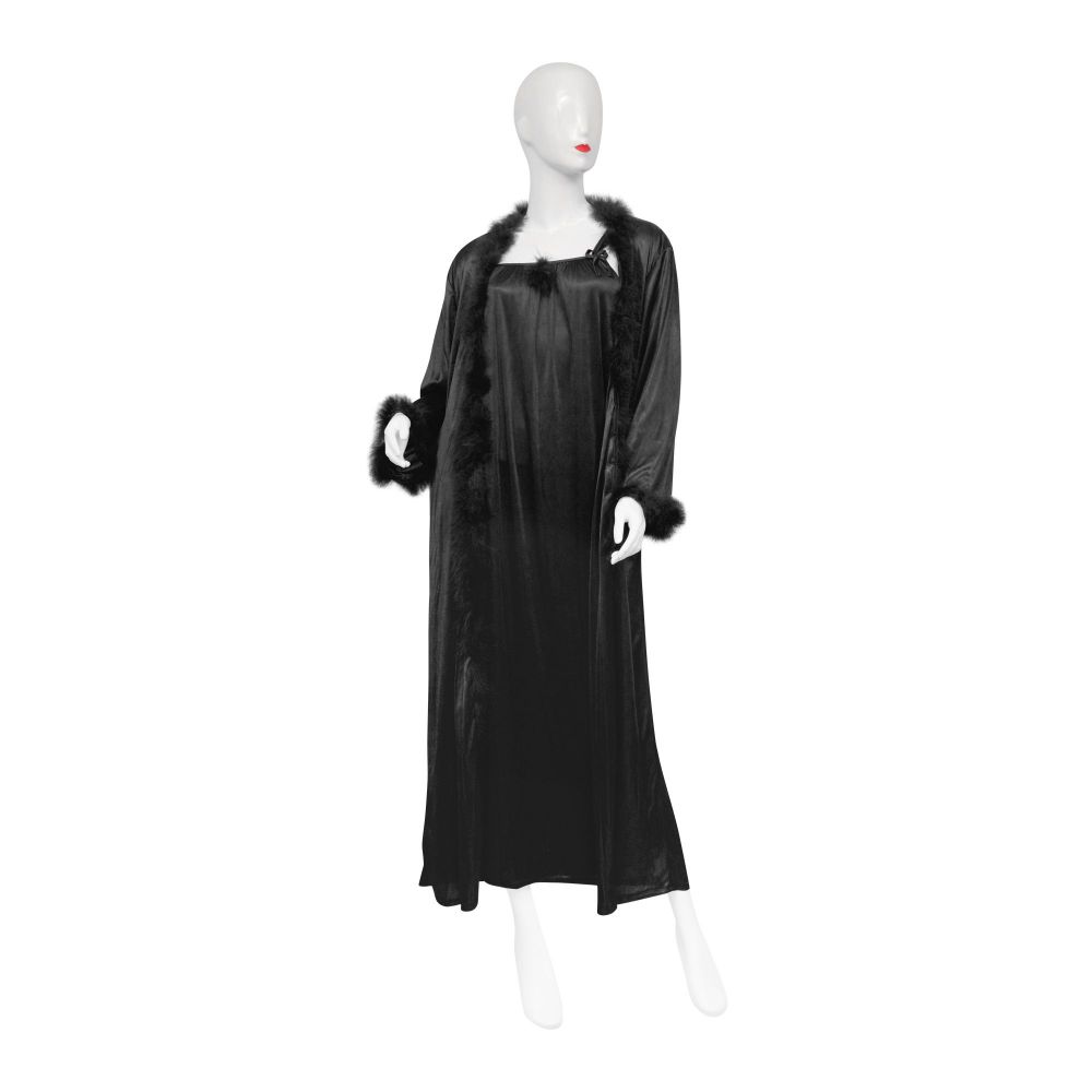 Belleza Nighty Inner + Gown Set, Black, 042