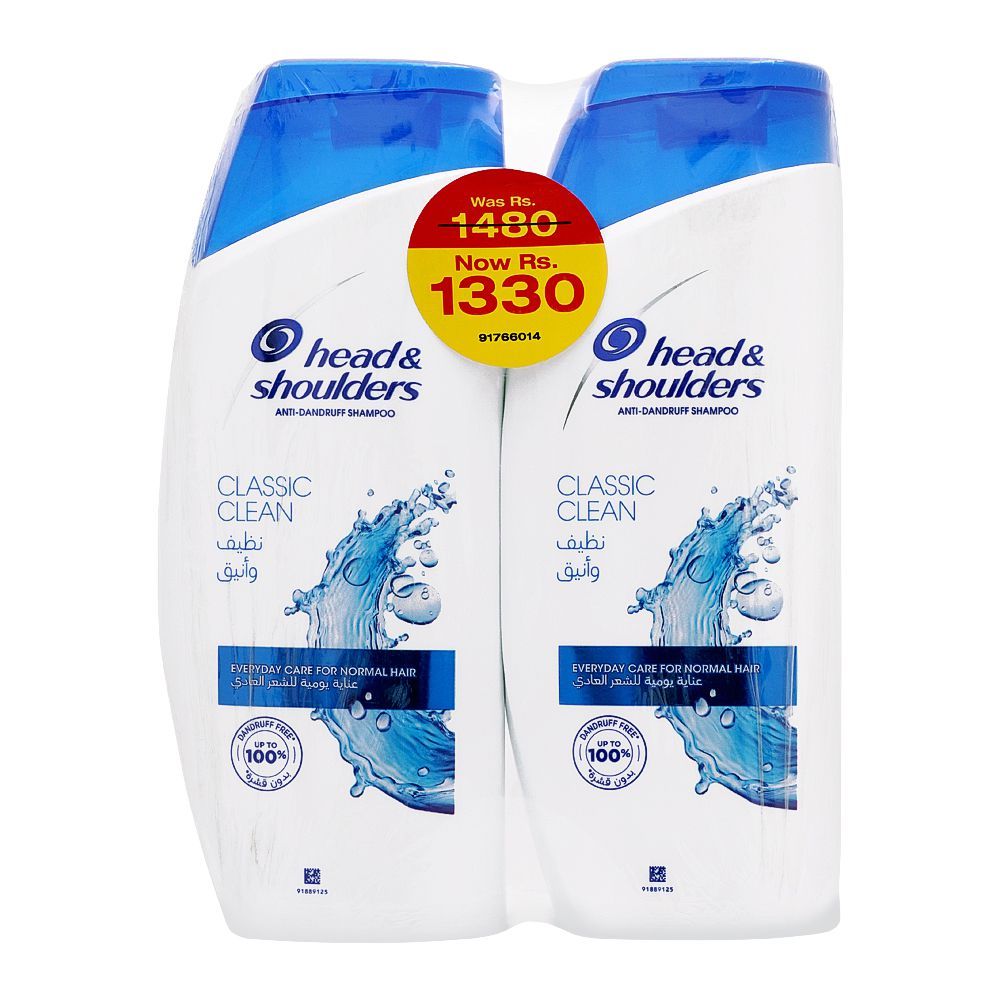 Head & Shoulders Classic Clean Anti-Dandruff Shampoo 2x650ml