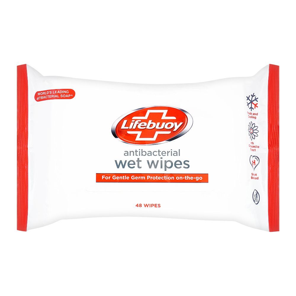 Lifebuoy Antibacterial Wet Wipes, 48-Pack