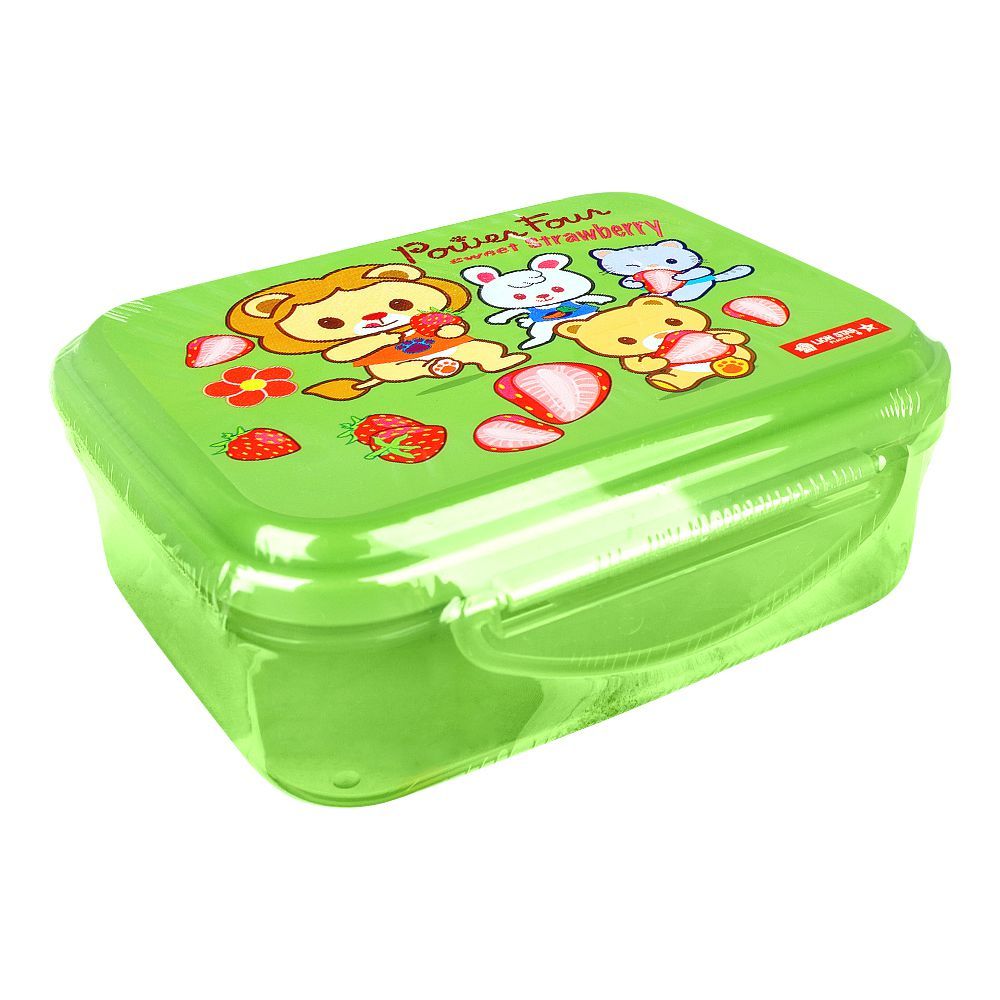 Lion Star Plastic Enzo Clip Lunch Box, 14.5cm (H) x 10.5cm (W) x 5.5cm (D), Green, SB-33