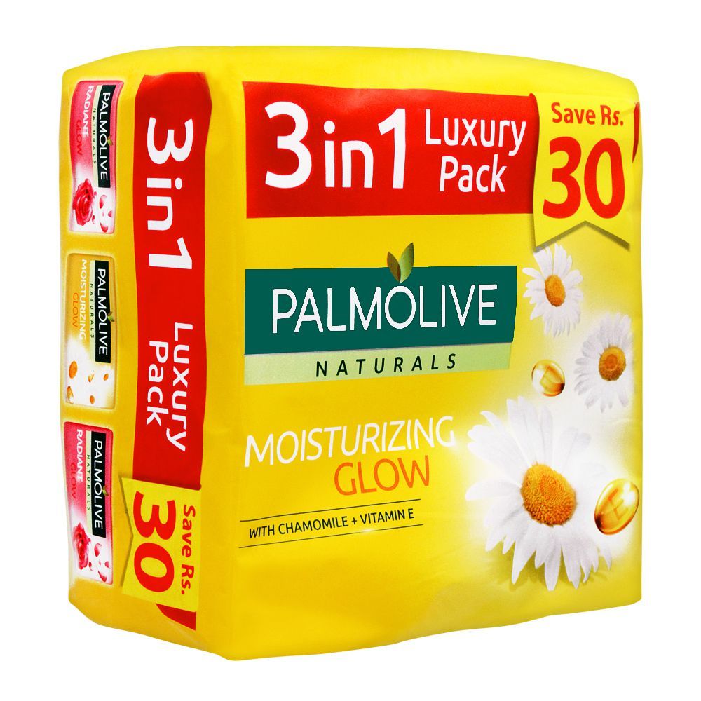 Palmolive Naturals Moisturizing Glow Soap, 3X165g Saver Pack