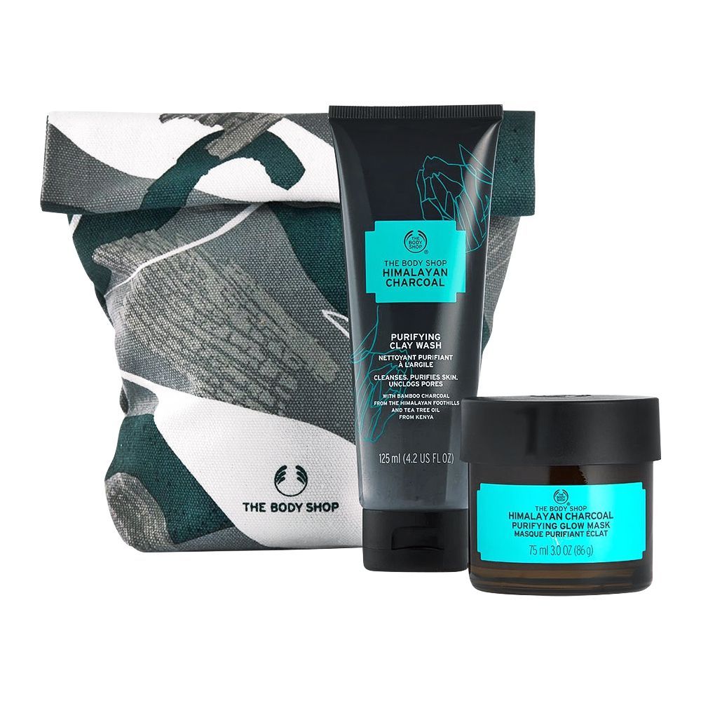 The Body Shop Himalayan Charcoal Power Duo Gift, Clay Wash + Glow Mask, 97790