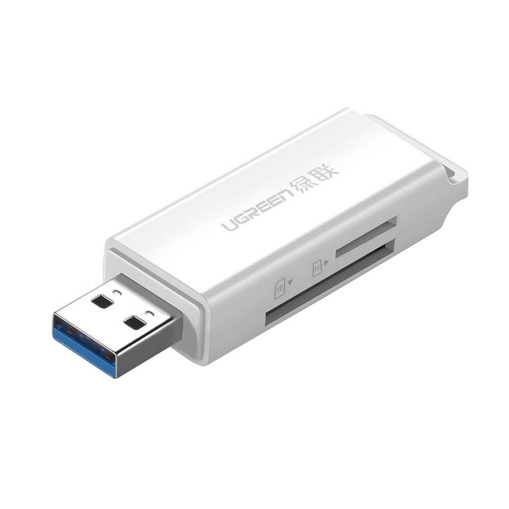 UGreen 3.0 Card Reader, For TF/SD Cards, White, 40753