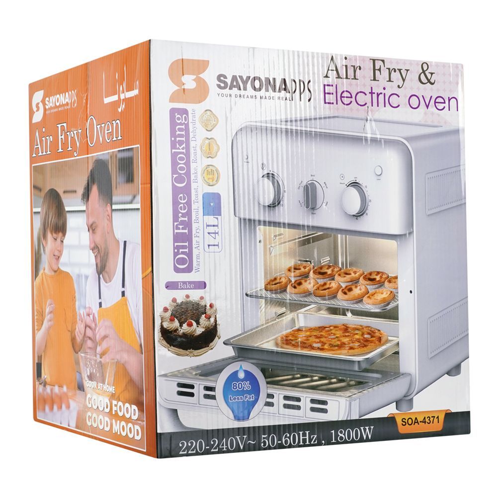 Sayona Air Fryer & Electric Oven, 14L, 1800W, SOA-4371