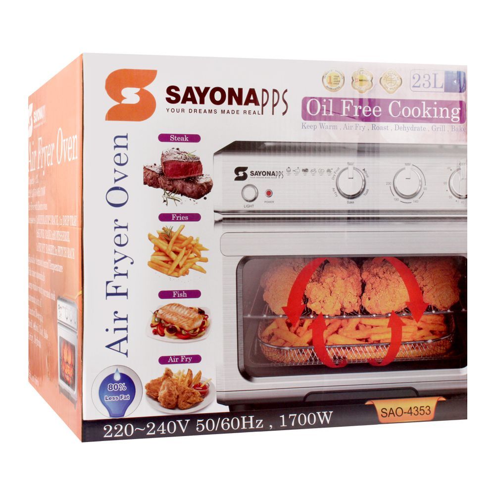 Sayona Air Fryer Oven, 23 Liters, SAO-4353