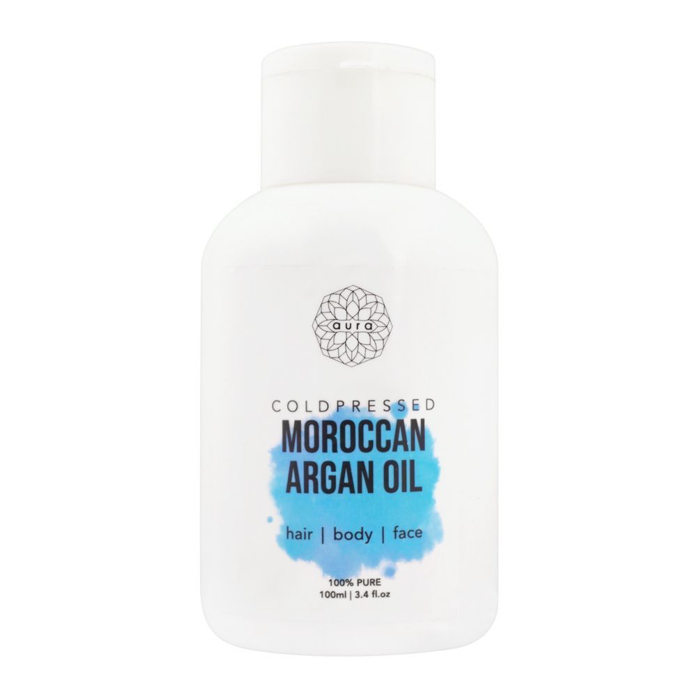 Aura Coldpressed Moroccan Argan Oil, Hair + Body + Face, 100ml