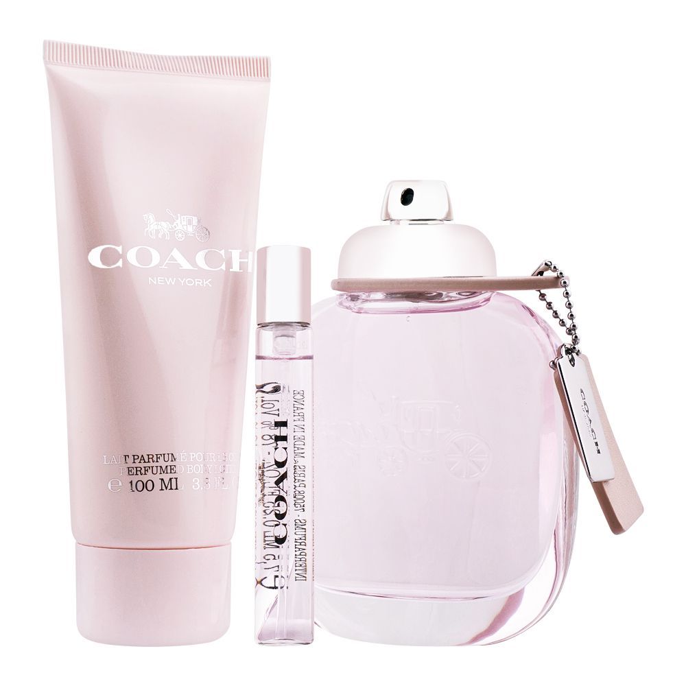 Coach New York Perfume Set For Women, EDT 90ml + Body Lotion 100ml + EDT 7.5ml