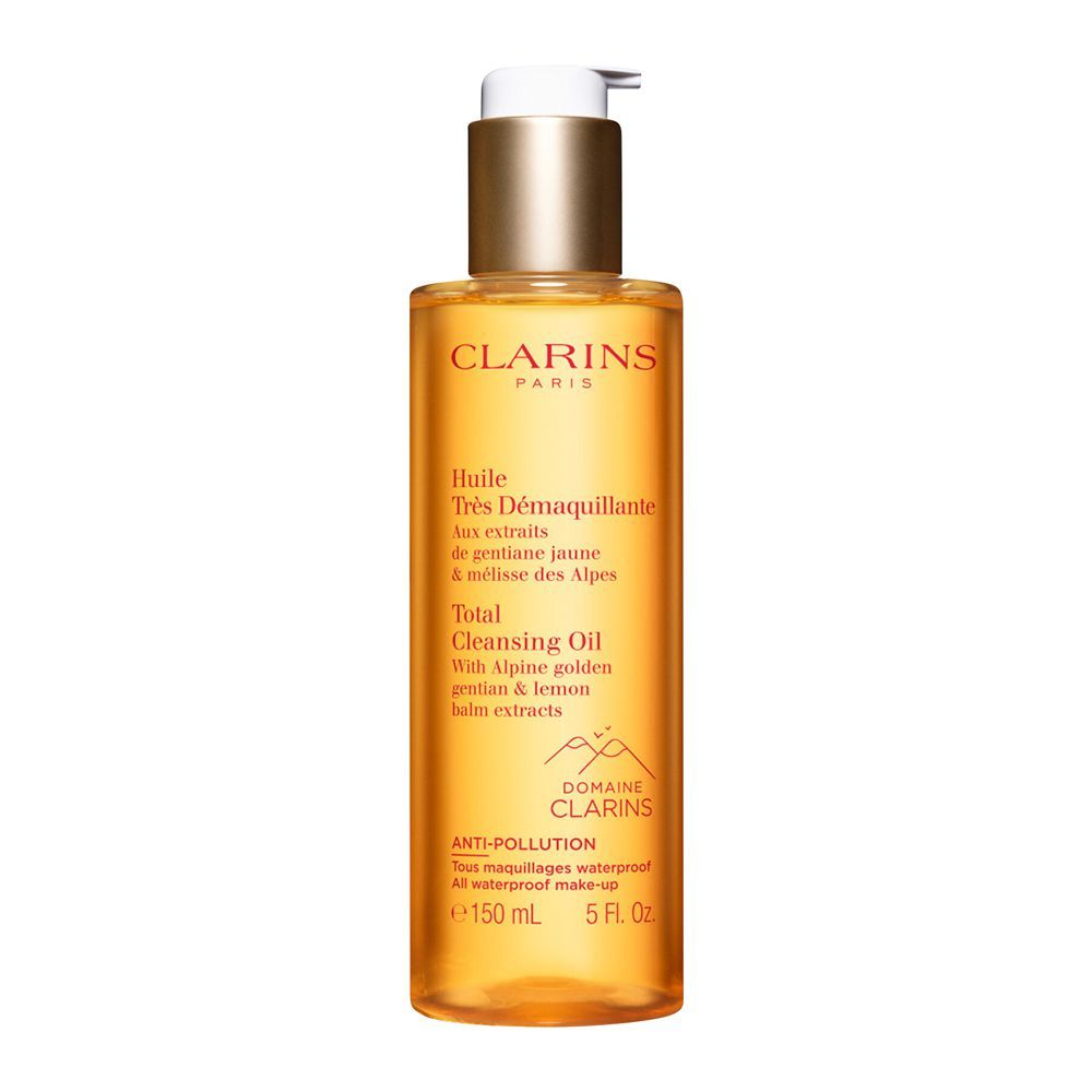 Clarins Paris Total Cleansing Oil, With Alpine Golden Gentian & Lemon Balm Extracts, 150ml